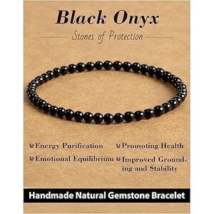 4Mm Natural Gemstone Beaded Bracelet, Healing Crystal Yoga Bracelets For Women &